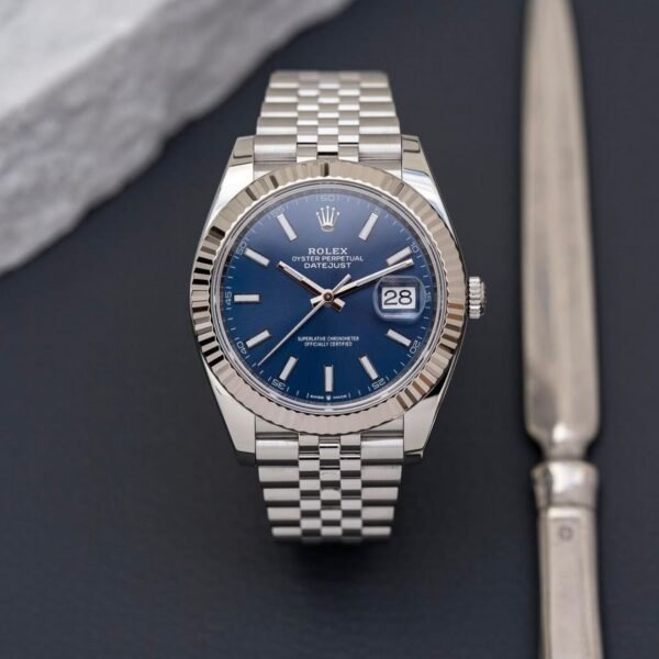 ROLEX DATEJUST SILVER BLUE
