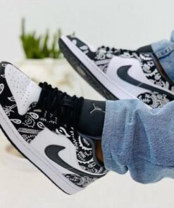 Branded Retro 1 Low Monochrome Splatter Black White
