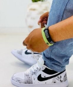 Branded Retro 1 Low Monochrome Splatter White Black