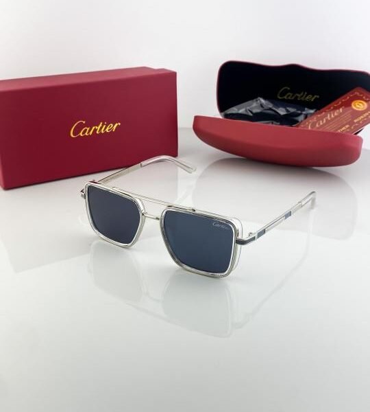 Cartier Silver Black 210 Sunglasses