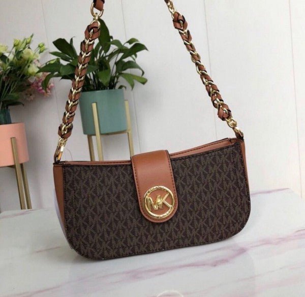 MICHAEL KORS CARMEN SHOULDR BROWN WITH BOX BAG (mk-1127)